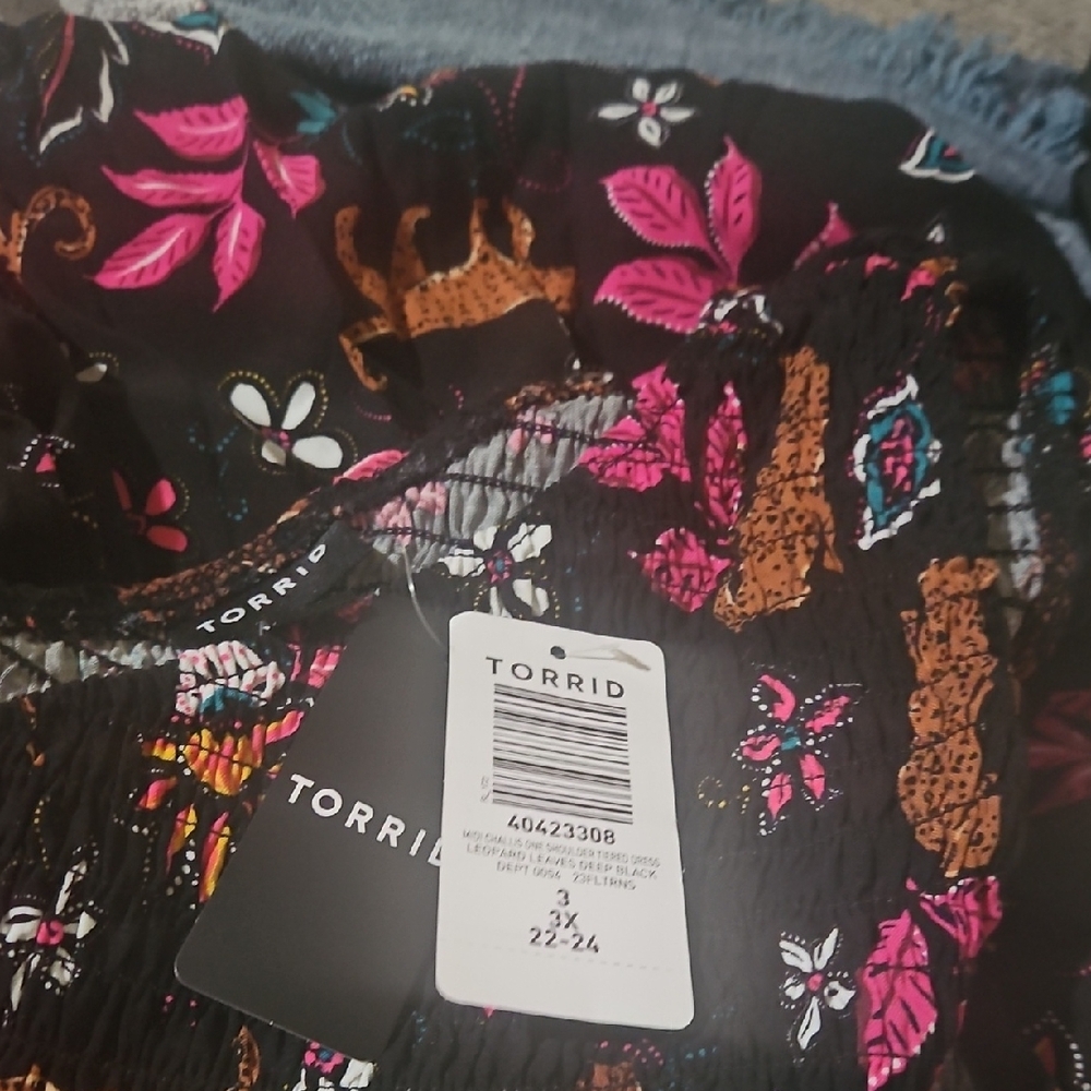Torrid Vibrant Floral Smocked Midi Dress